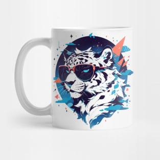 A fancy snow leopard ready for summer Mug